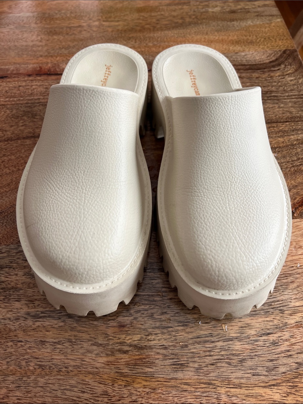 Jeffrey Campbell Cream Platform Clog Mules